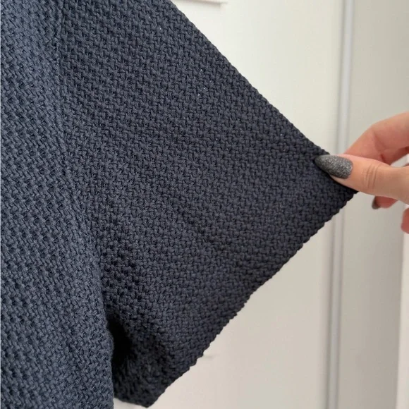 Men Original Penguin Navy Button-Down Waffle Short Sleeve Shirt with White Trim - Picture 4 of 7